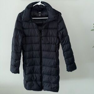 Uniqlo Black Long Quilted Puffer Coat